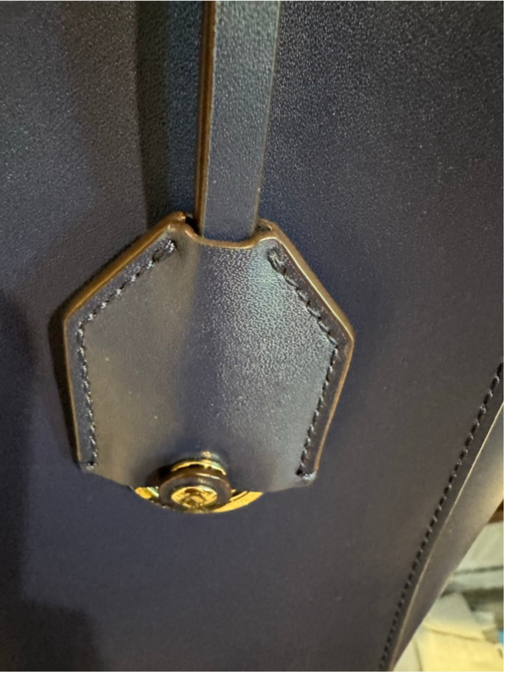 Women's Kate Spade Navy Blue Leather Tote Bag - Picture 3 of 12